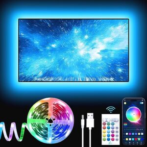 gipoyent tv led lights, 13.1ft tv led lights for 40-65 inch, led tv behind with bluetooth function - rgb color changing light strip for home theater