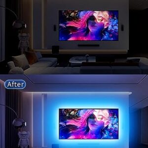 GIPOYENT TV LED Lights, 13.1ft TV LED Lights for 40-65 Inch, LED TV Behind with Bluetooth Function - RGB Color Changing Light Strip for Home Theater