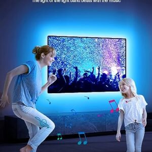 GIPOYENT TV LED Lights, 13.1ft TV LED Lights for 40-65 Inch, LED TV Behind with Bluetooth Function - RGB Color Changing Light Strip for Home Theater