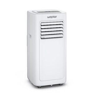 waykar 9,000 btu portable air conditioner up to 450 sq. ft with dehumidifier and fan mode, 3-in-1 room ac with drain hose, 24hrs timer, installation kit for home office