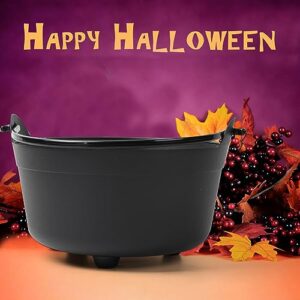 TFTAFAN 6 pieces halloween Black Cauldron,Halloween Witch Cauldron Pot Trick or Treat Candy Buckets bulk,jumbo Plastic Candy Basket Candy Bowl Holder for Halloween Party (black, 9.5-Inch)