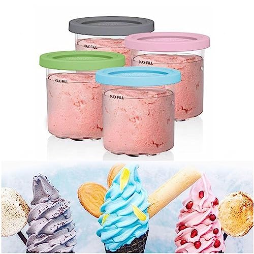 Creami Pints, for Ninja Creami Ice Cream Maker,16 OZ Ice Cream Containers Pint Bpa-Free,Dishwasher Safe Compatible NC301 NC300 NC299AMZ Series Ice Cream Maker