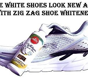 ZIG ZAG Instant Shoe Whitner for Sport Shoes,Sneakers and more Includes Sponge Applicator Easy-to-use Lid Brush Whitener Pack of 3