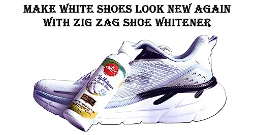 ZIG ZAG Instant Shoe Whitner for Sport Shoes,Sneakers and more Includes Sponge Applicator Easy-to-use Lid Brush Whitener Pack of 3