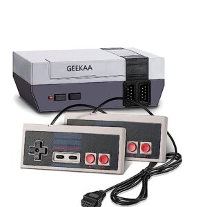geekaa retro classic game console, mini retro video game system built-in many old-school games, 8-bit video game system with 2 classic controllers