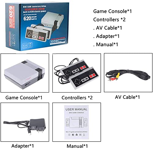 GEEKAA Retro Classic Game Console, Mini Retro Video Game System Built-in Many Old-School Games, 8-Bit Video Game System with 2 Classic Controllers