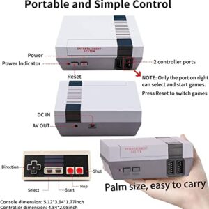 GEEKAA Retro Classic Game Console, Mini Retro Video Game System Built-in Many Old-School Games, 8-Bit Video Game System with 2 Classic Controllers