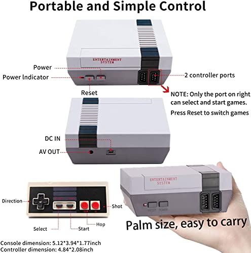 GEEKAA Retro Classic Game Console, Mini Retro Video Game System Built-in Many Old-School Games, 8-Bit Video Game System with 2 Classic Controllers