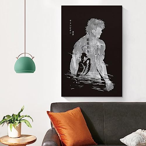 Hanma Baki Poster Poster Decorative Painting Canvas Wall Art Living Room Posters Bedroom Painting 12x18inch(30x45cm)