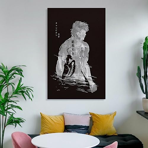 Hanma Baki Poster Poster Decorative Painting Canvas Wall Art Living Room Posters Bedroom Painting 12x18inch(30x45cm)