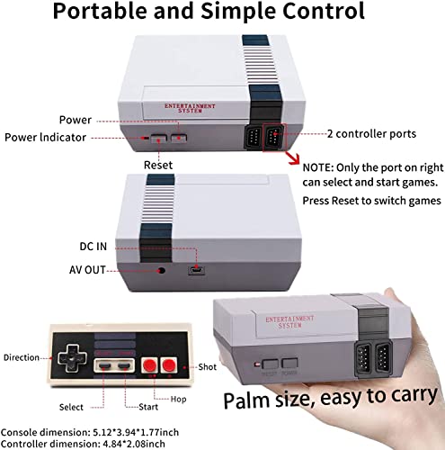 GEEKAA Retro Classic Game Console, Mini Video Game System Built-in Many Old-School Games, 8-Bit Video Game System with 2 Classic Controllers