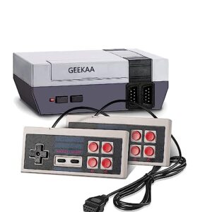 geekaa retro classic game console, mini video game system built-in many old-school games, 8-bit video game system with 2 classic controllers