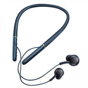 2023 new stereo bluetooth headset v5.2 wireless bluetooth earbuds neckband headset 24 hours continuous play time with microphone and volume remote - black