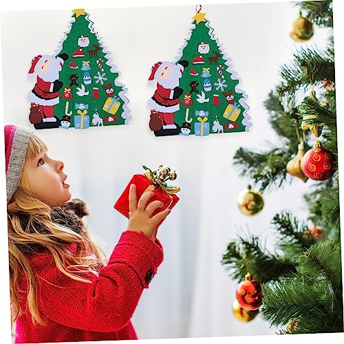 BESTOYARD 1Pc Felt Christmas Tree Santa Claus DIY Gift Felt Craft Christmas Tree Xmas Gifts DIY Felt Xmas Crafts Kids DIY Felt Tree Stocking Stuffers Bling Decor Earth Tones Child