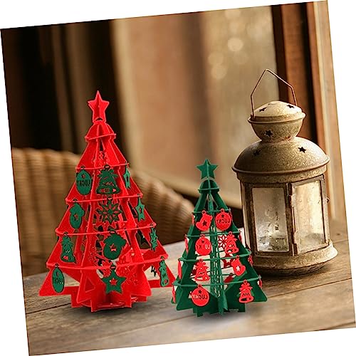 BESTOYARD 2Pcs Christmas Tree Holiday Party Decoration Table Small Xmas Tree Christmas Table centerpieces Artificial Snow Pine Tree Miniature Pine Tree Xmas Pine Tree Ornaments Delicate Felt