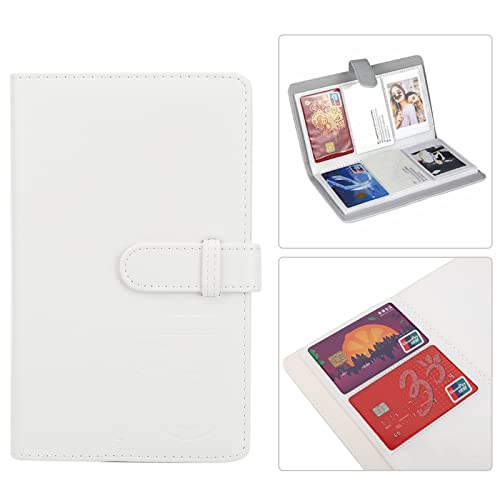 96 Pockets 3 Inch Mini Photo Album for Fujifilm Instax Mini 12/11/9/8/7s/25/70/90 Instant Camera Film, Wallet Album PU Cardcase Bank Card Holder Book (White)