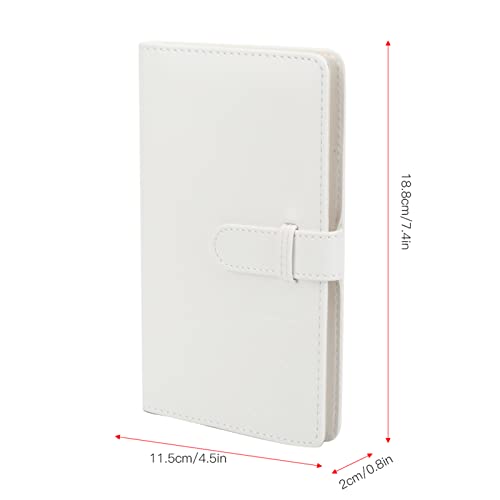 96 Pockets 3 Inch Mini Photo Album for Fujifilm Instax Mini 12/11/9/8/7s/25/70/90 Instant Camera Film, Wallet Album PU Cardcase Bank Card Holder Book (White)