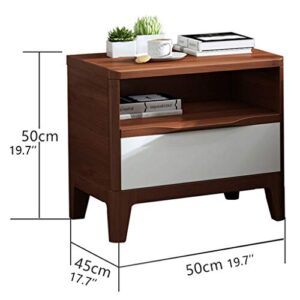 FLYIFE Nightstand Locker Bedside Table Bedside Drawers Solid Wood End Table, 2-Tier End Table Side Table with Drawer, Storage Organizer and Open Shelf Nightstand Bedside Cabinet/Wood Color