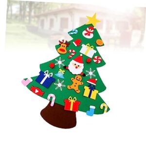 ibasenice Handmade Gifts Christmas Tree for Toddlers Christmas Party Favor Gift DIY Felt Ornaments Kids DIY Felt Christmas Tree DIY Christmas Puzzle Tree Kids DIY Christmas Tree Manual Child