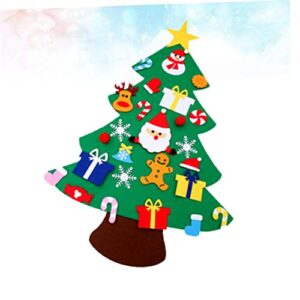 ibasenice Handmade Gifts Christmas Tree for Toddlers Christmas Party Favor Gift DIY Felt Ornaments Kids DIY Felt Christmas Tree DIY Christmas Puzzle Tree Kids DIY Christmas Tree Manual Child