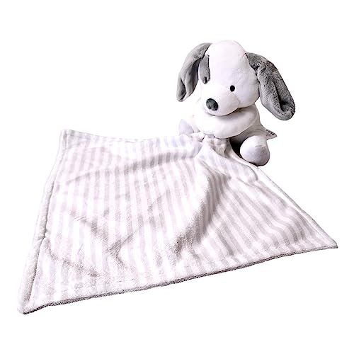 SONA G DESIGNS Personalized Baby Lovey Puppy Dog Security Blanket (White Puppy with Embroidered Name)