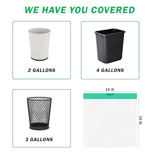 Bay Ridge Laguna 4 Gallon/100pcs Small Trash Bags - Drawstring Small Garbage Bags - Kitchen Trash Bags - Bathroom Trash Bags - Plastic Trash Bags with Handles - Waste Basket Liner - 19x19” (White)