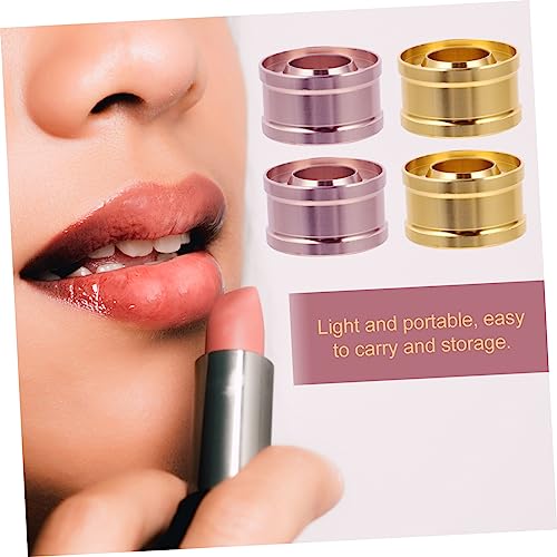 FRCOLOR 4pcs Lipstick Mold DIY Kits Molds for Resin Ring Tool Lip Applicator Silicone Lipstick Ring Lip Balm Lipstick Mould Ring DIY Lipstick Mold Lip Balm DIY Mold Ring Aluminum Tray