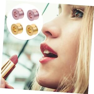 FRCOLOR 4pcs Lipstick Mold DIY Kits Molds for Resin Ring Tool Lip Applicator Silicone Lipstick Ring Lip Balm Lipstick Mould Ring DIY Lipstick Mold Lip Balm DIY Mold Ring Aluminum Tray