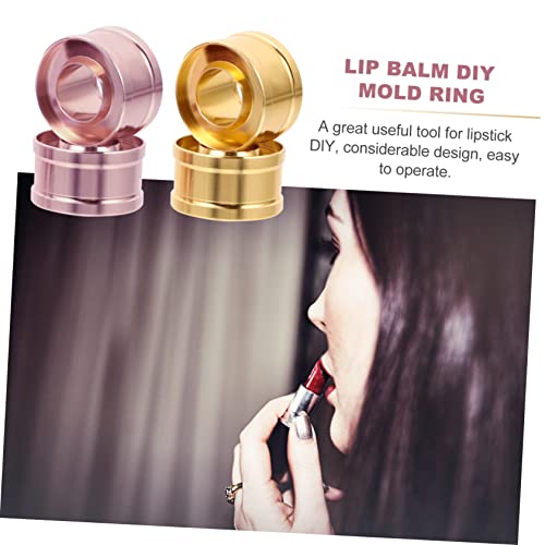 FRCOLOR 4pcs Lipstick Mold DIY Kits Molds for Resin Ring Tool Lip Applicator Silicone Lipstick Ring Lip Balm Lipstick Mould Ring DIY Lipstick Mold Lip Balm DIY Mold Ring Aluminum Tray