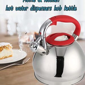 Tea Kettle For Stove Top Teapot For Stovetop Stainless Steel Whistling Kettle 3L Hot Water Boiler Kettle Kitchen Stovetop Hot Kettle Tea Kettle Teapot Tea Pot Stovetop (Color : Red, Size : 3L)