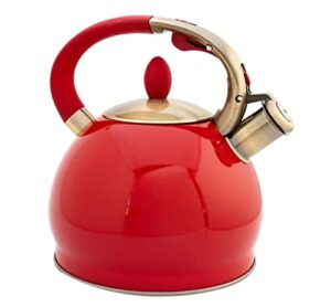 tea kettle stovetop whistling teapot 3.5l stainless steel kettle high capacity gas whistle kettle induction cooker teapot thicken kettle whistling kettle whistle kettle stove top kettle (color : red