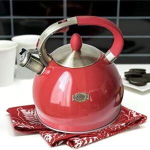 Tea Kettle Stovetop Whistling Teapot 3.5L Stainless Steel Kettle High Capacity Gas Whistle Kettle Induction Cooker Teapot Thicken Kettle Whistling Kettle Whistle Kettle Stove Top Kettle (Color : Red
