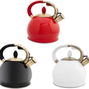 Tea Kettle Stovetop Whistling Teapot 3.5L Stainless Steel Kettle High Capacity Gas Whistle Kettle Induction Cooker Teapot Thicken Kettle Whistling Kettle Whistle Kettle Stove Top Kettle (Color : Red