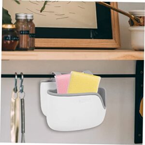 RORPOIR Drain Bag Storage Shelves Plastic Kitchen Sink Organizer Sink Caddy Plastic Organizer Sink Caddy Sponge Holder Draining Rack Storage Organizer Sink Drying Rack White Shelf Hanging