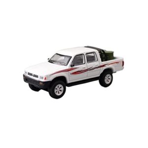 classic static scale models 1 64 for toyota hilux pickup truck white alloy car model collectibles souvenir display ornament adult gift non rc toys (color : a)