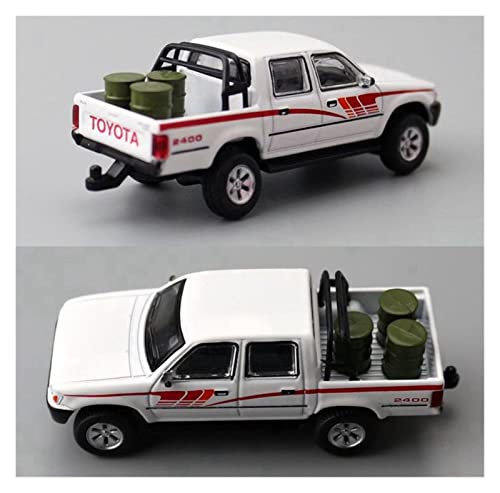 Classic Static Scale Models 1 64 for Toyota Hilux Pickup Truck White Alloy Car Model Collectibles Souvenir Display Ornament Adult Gift Non RC Toys (Color : A)