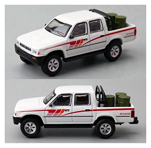 Classic Static Scale Models 1 64 for Toyota Hilux Pickup Truck White Alloy Car Model Collectibles Souvenir Display Ornament Adult Gift Non RC Toys (Color : A)