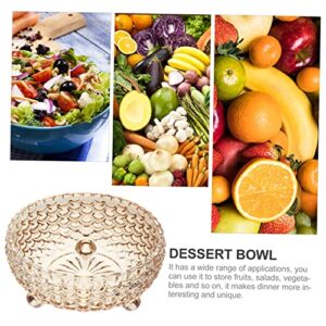 TIDTALEO 1pc tripod glass bowl Dessert bowl Glass rice bowl cereal bowls Fruit bowl mixing bowls prep bowl appetizer snack bowls glass trifle bowl Creative Bowl salad ice cream bowl