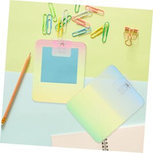 TEHAUX 4 Pcs Plate Clamp Paper File Organizer Plastic Paper Clipboard Plastic Clipboard Short Hand Board Conference Recording Board Exam Paper Clips Acrylic Splint Student