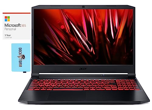 acer Nitro 5 AN515-57 Gaming & Business Laptop (Intel i7-11800H 8-Core, 16GB RAM, 2TB PCIe SSD + 1TB HDD, GeForce RTX 3050 Ti, 15.6" 144Hz Win 10 Pro) with MS 365 Personal, Dockztorm Hub