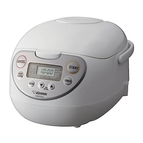 Zojirushi NS-WTC10 Micro-Computer Rice Cooker and Warmer 5.5 Cup, White