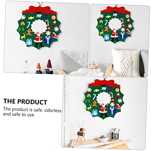 Cabilock 1 Felt Garland Christmas Porch Sign Christmas Door Wreath DIY Christmas Wall Decor Felt Christmas Tree for Kids Nativity Ornaments for Kids DIY Felt Child self Made Hanging Ring