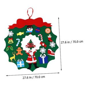 Cabilock 1 Felt Garland Christmas Porch Sign Christmas Door Wreath DIY Christmas Wall Decor Felt Christmas Tree for Kids Nativity Ornaments for Kids DIY Felt Child self Made Hanging Ring