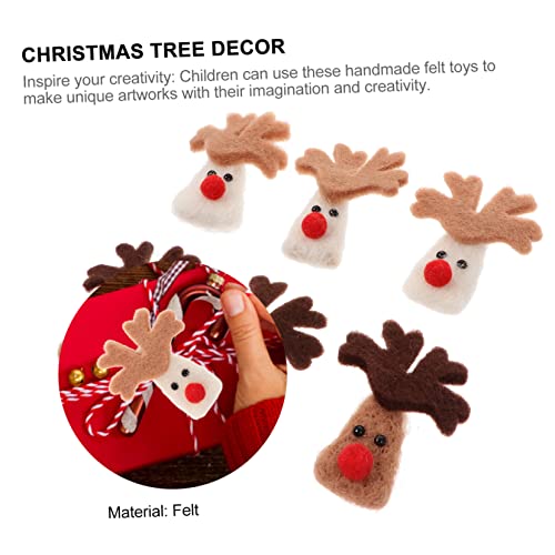 Christmas Felt Ornament Kit 6 Pcs Felt Elk Home Decoration Mini Accessories Miniture Decoration Knitted Doll Christmas Xmas Felt Knitted Santa DIY Handmade Decoration Apparel