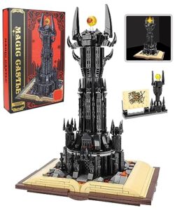 snlywan lord of castle architecture building blocks with led light for adults and kids,the king of magic rings dark tower,stem toy gifts for adults and kids(969pcs)