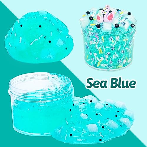 5 Pack Jelly Cube Crunchy Slime， Clear Slime Kit Super Soft and Non-Sticky, Birthday Gift Slime Party Favors for Girls and Boys