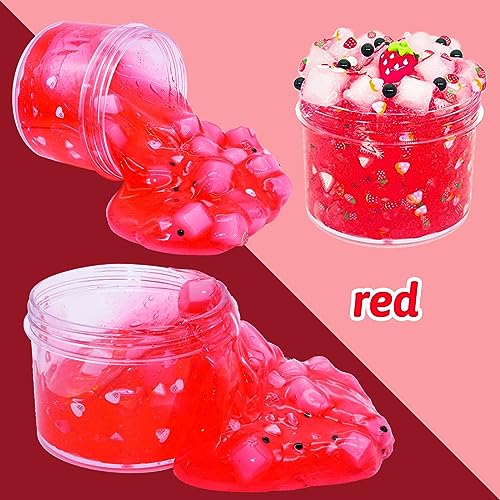 5 Pack Jelly Cube Crunchy Slime， Clear Slime Kit Super Soft and Non-Sticky, Birthday Gift Slime Party Favors for Girls and Boys