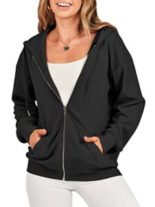 prinbara women's 2023 hoodies casual jackets sweatshirts zip up y2k hoodie cute teen girl tops trendy gothic clothing 9pa31-zangqing-m black