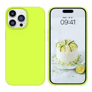 bentoben for iphone 14 pro max case, soft silicone gel rubber bumper microfiber lining hard back shockproof protective phone cover for iphone 14 pro max 6.7", hot green