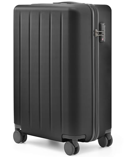 NINETYGO Carry on Luggage, Airline Approved, 22-Inch Hard-Shell Suitcases with Spinner Wheels for Travel, Kids Luggage for Boys, 22 X 14 X 9 Inches (Midnight Black)